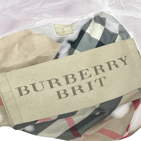 Burberry Brit Belted Down Coat Burgundy Purple Maroon Size Small